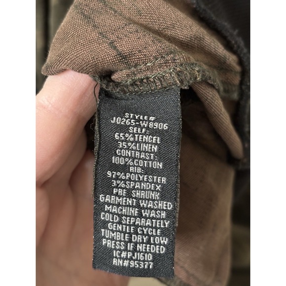 ANTHROPOLOGIE Sanctuary Camo Print Bomber Jacket Military Aviator Sz L Linen - Picture 4 of 7